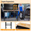 Établi mobile robuste 48 po x 24 po, plateau en bois d'hévéa avec tiroir, prise de courant et 4 roulettes verrouillables pour garage, atelier ou bureau - noir