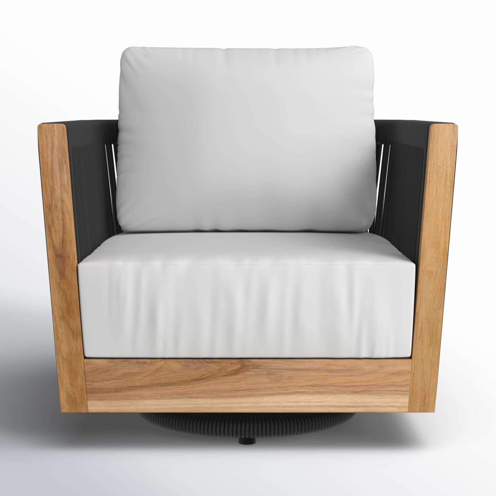 Aniston Teak Swivel Patio Chair with Sunbrella® Cushions, Black