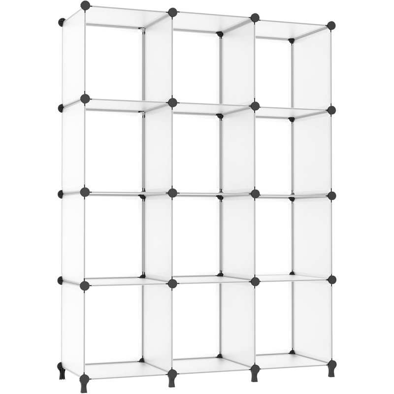 Cube Storage Organizer Storage 12 Cube, Translucent