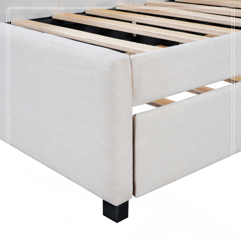Upholstered Daybed, Beige, Twin