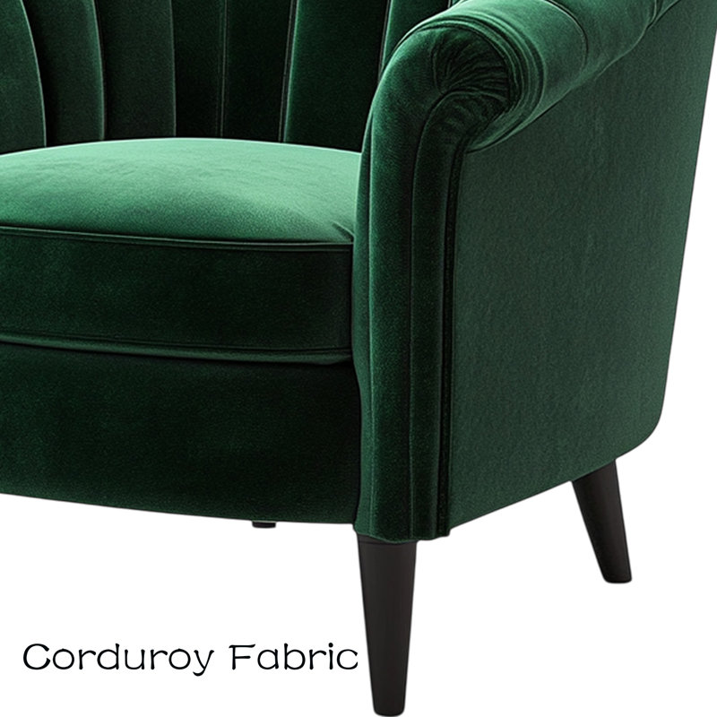 Fauteuil en velours vert foncé