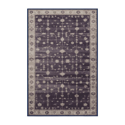 Machine Washable Overdyed Purple Area Rug