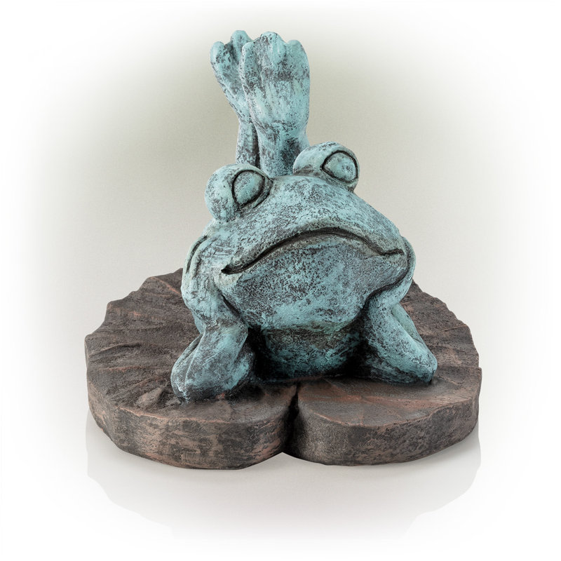 Statue de grenouille pensative sleep Seidel, L 10 po x l 15 po x H 9 po