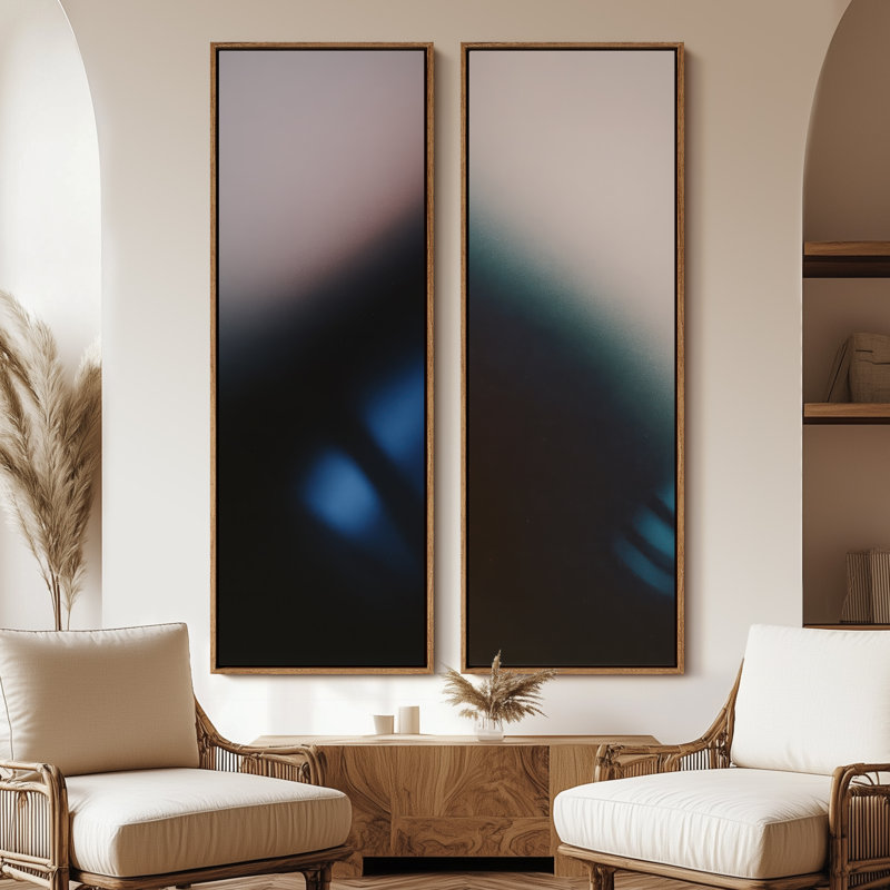«Vintage Landscape Wall Art», ensemble de 2 toiles encadrées 20 x 60 pouces, Naturel