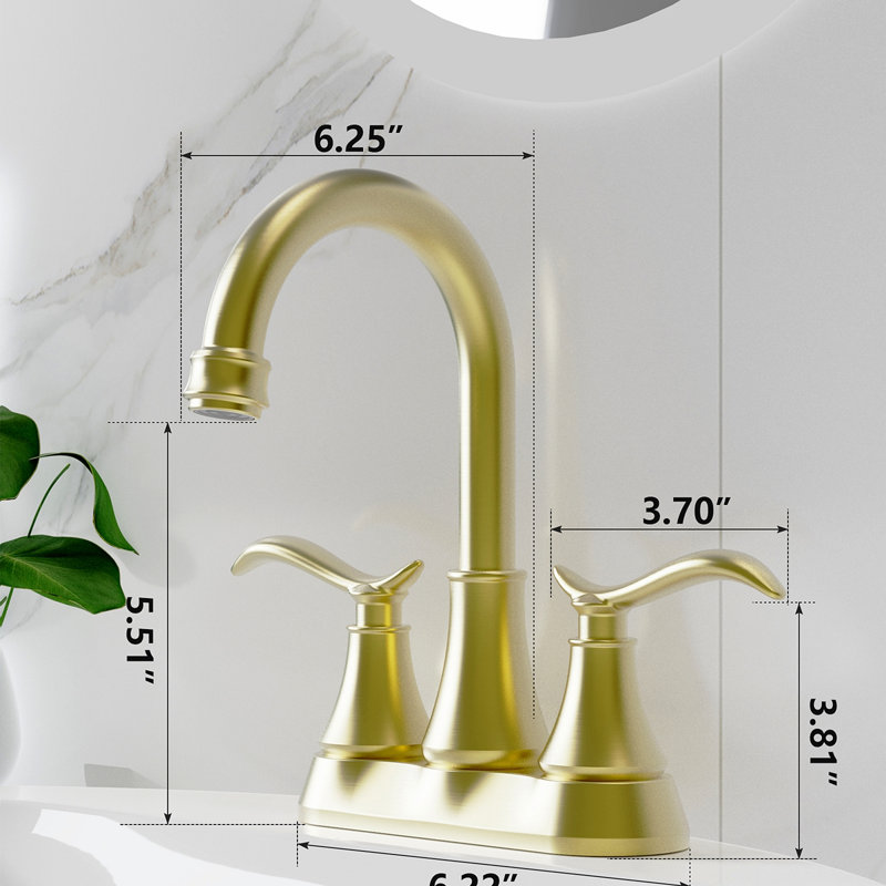 Bathroom Faucet With Pop-Up Drain & Supply Hoses 2-Handle 360 Degree High Arc Swivel Spout Centerset Vanity Sink Faucet
