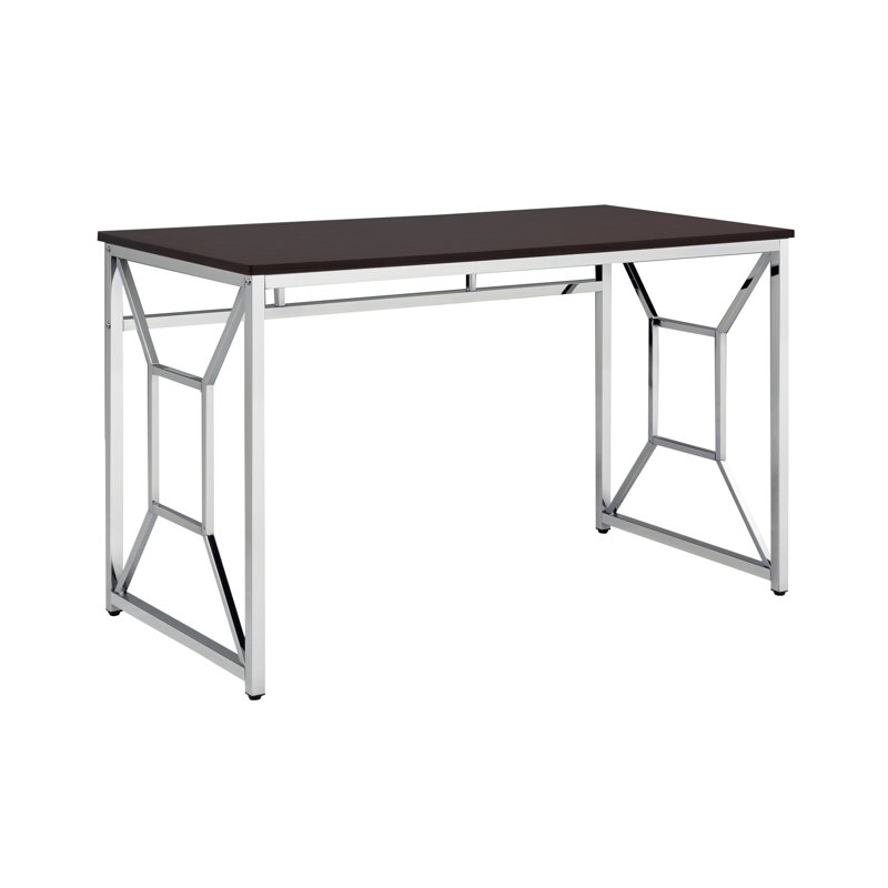 Sophisticated Office Desk with Stylish Chrome Frame and Functional Top for Productivity
