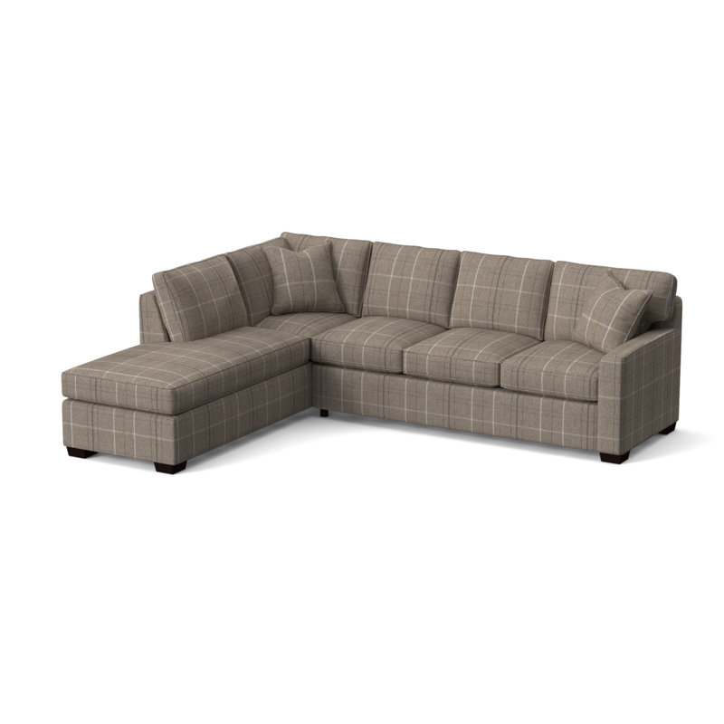 Frye Chaise Sectional, Left Hand Facing, Java, Taupe Plaid; 0126-73