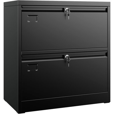 2 Drawer Lateral File Cabinet, Lockable Metal Filing Cabinet With Name Card, Suitable For Home Office School Hanging Files Letter/legal/f4/a4 Size,req by Latitude Run