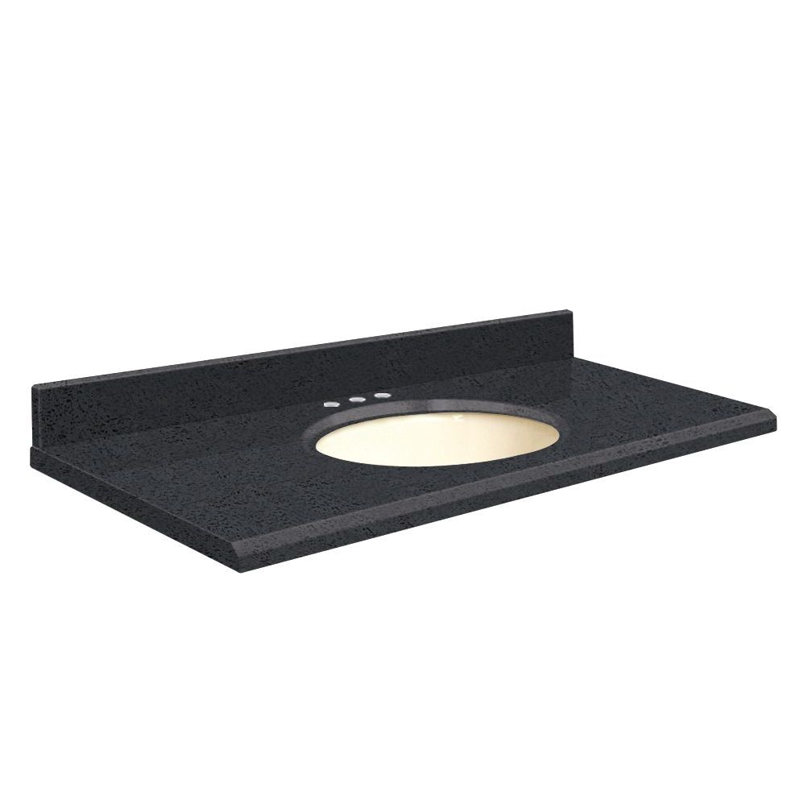 Dessus de salle de bain simple 49 po meuble-lavabo, Biscuit, Simple, Luxe noir