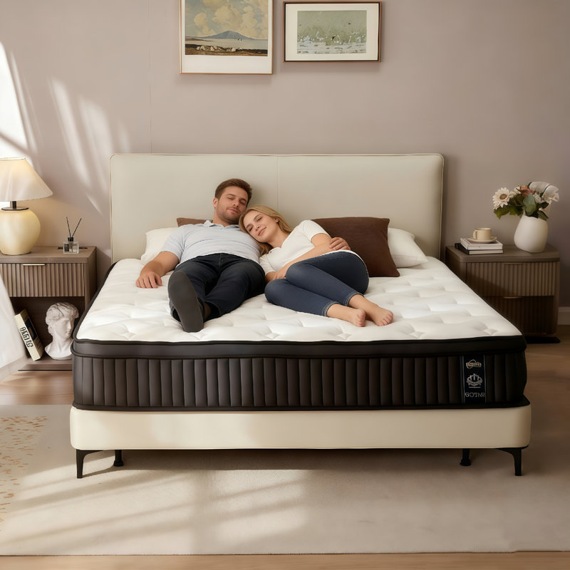 12" Medium Firm Hybrid Mattress, Queen Size Mattress, Zoned Pocket Springs, Back Support Pressure Relief, CertiPUR-US, OEKO-TEX, SGS Certified