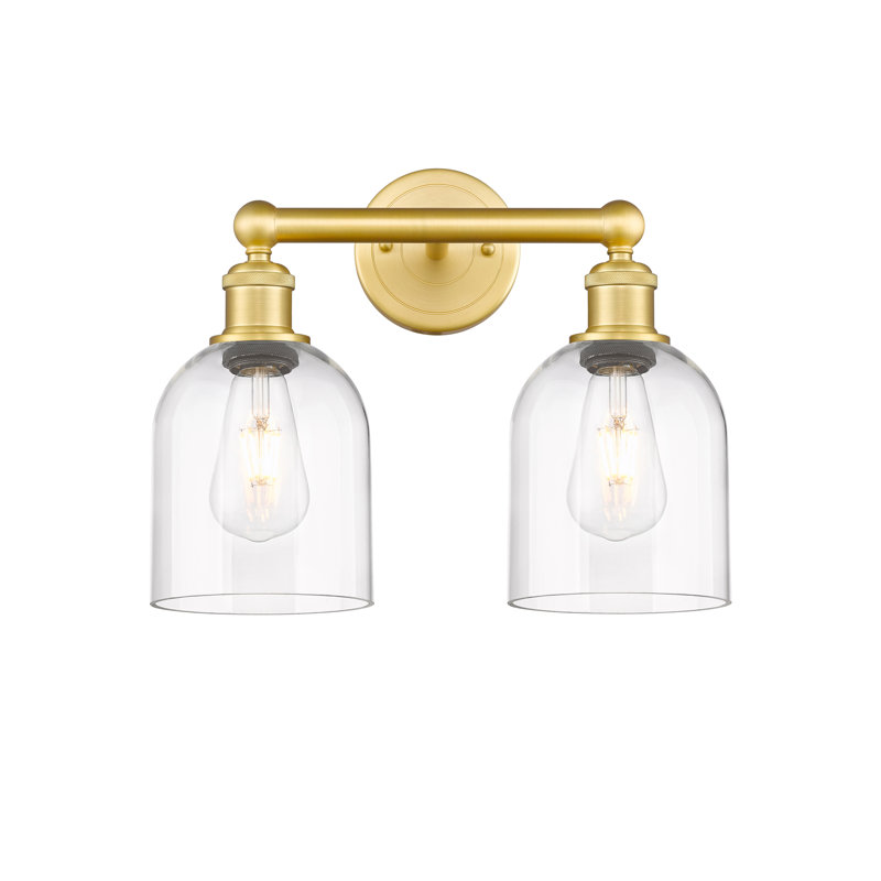 Edison Allysson 2 Light 15" Bath Vanity Light, Satin Gold, Clear