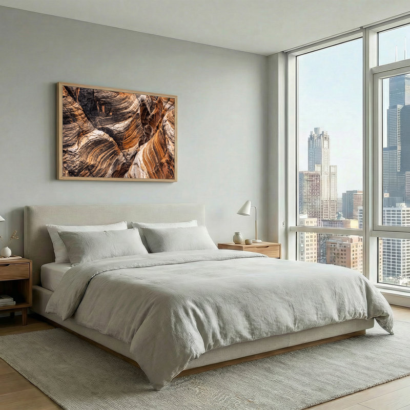 «Layered Striated Rock», art mural sur toile Canyon, 36"H x 48"W