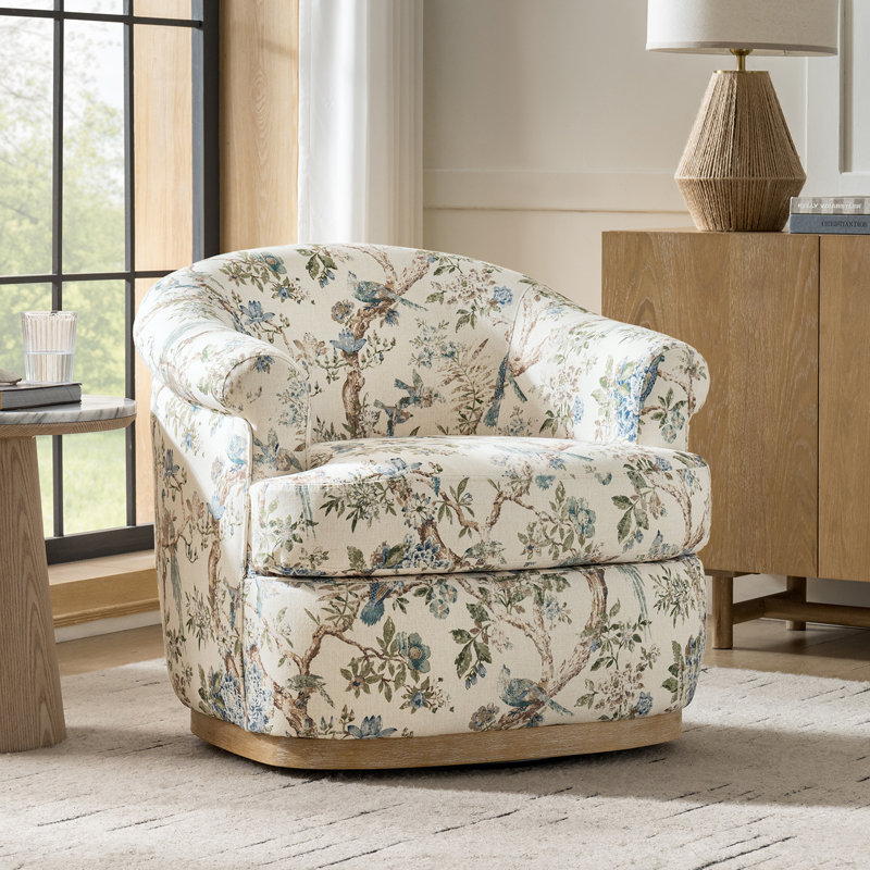 Fauteuil demi-tonneau pivotant Volk 31,25 po Volk, Merle bleu