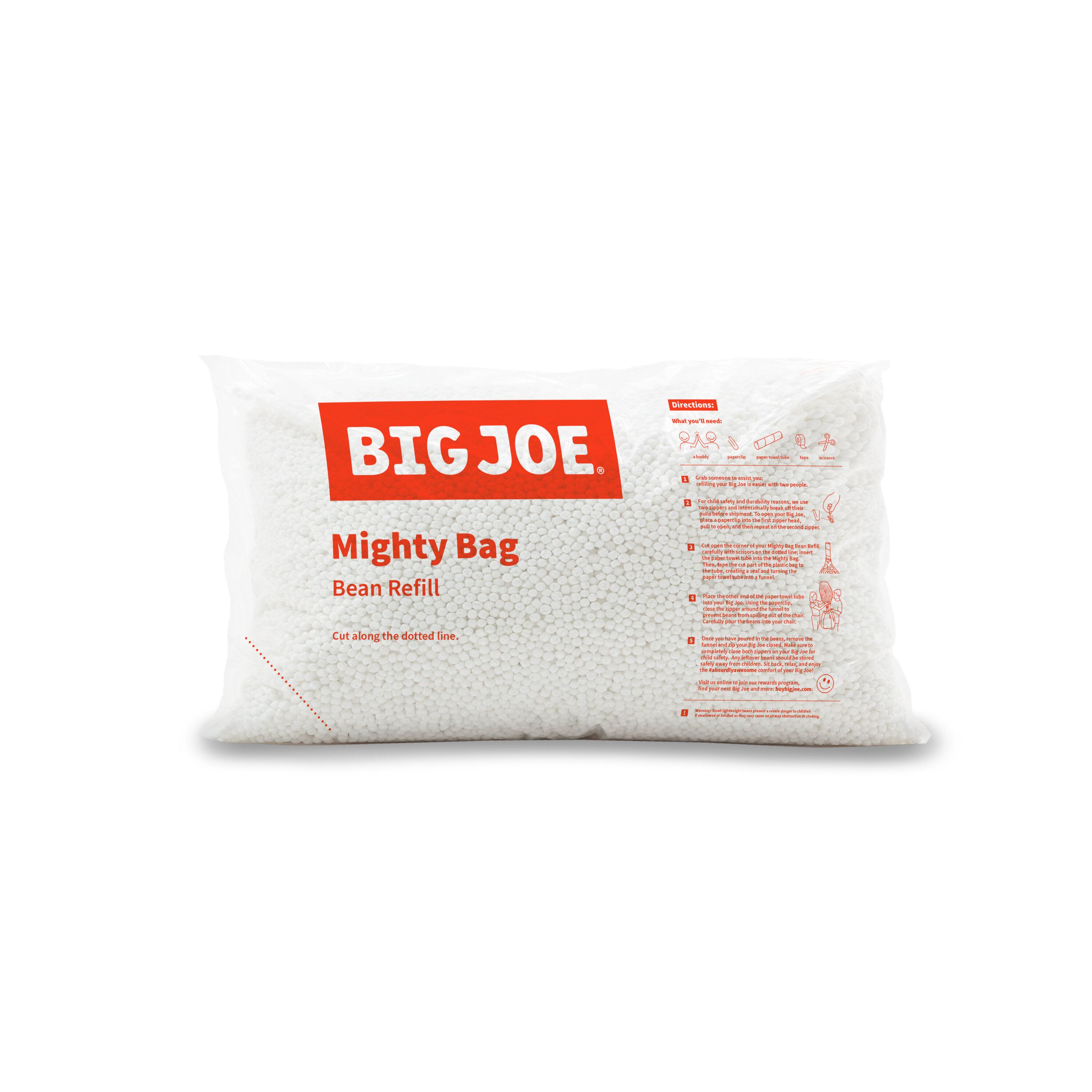 Bean Products Shredded Foam Fill - All New Recycled Refill for Bean Bags, Pet Beds, Pillows.