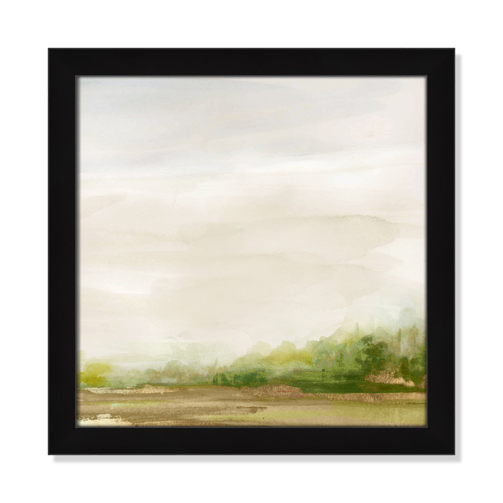 Evening Stroll - Picture Frame Painting, Black Framed, 18" H x 18" W x 1.12" D