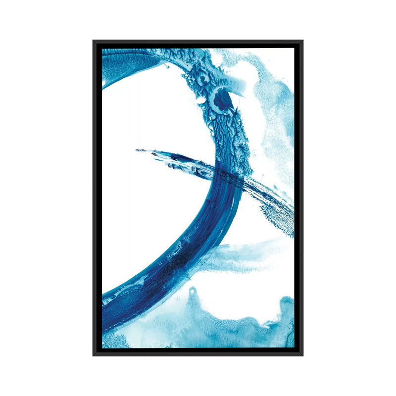 "Aqua ring II" par Ethan Harper, reproduction d’art, H 48 po x l 32 po x P 1,5 po, Toile avec cadre noir, Aucun mat