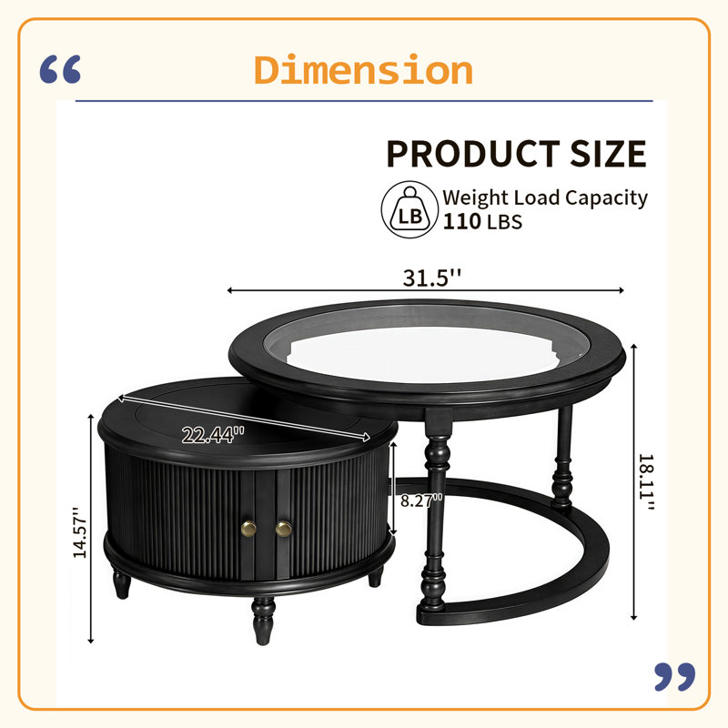 Ensemble de tables basses Modern Modern, Noir
