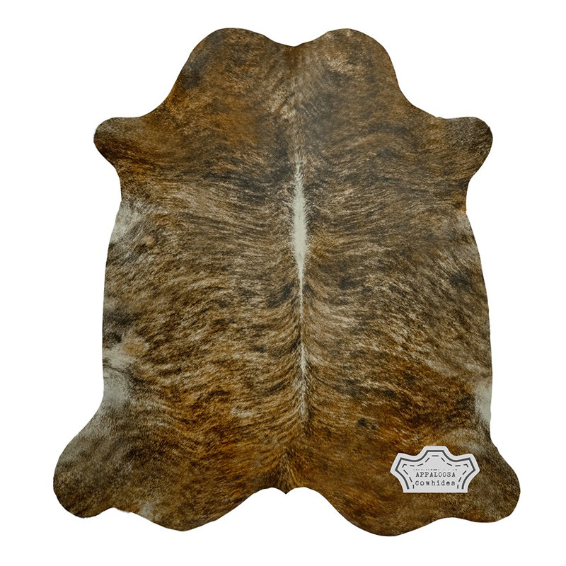 Handcrafted Medium Brindle Cowhide Oval Rug for Living Room