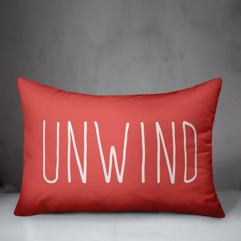 Yes! Textual Outdoor Reversible Throw Pillow, Coral
