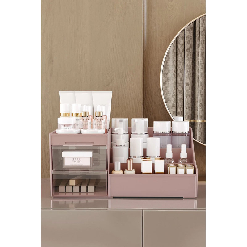 Organisateur de maquillage, Rose