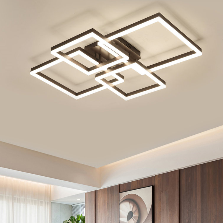 Ranbir 4 - Light 37'' Unique/Statement Square / Rectangle LED Flush Mount