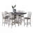 Counter Height Dining Table 2 Extension Leaves Under-Table Storage Solid Wood