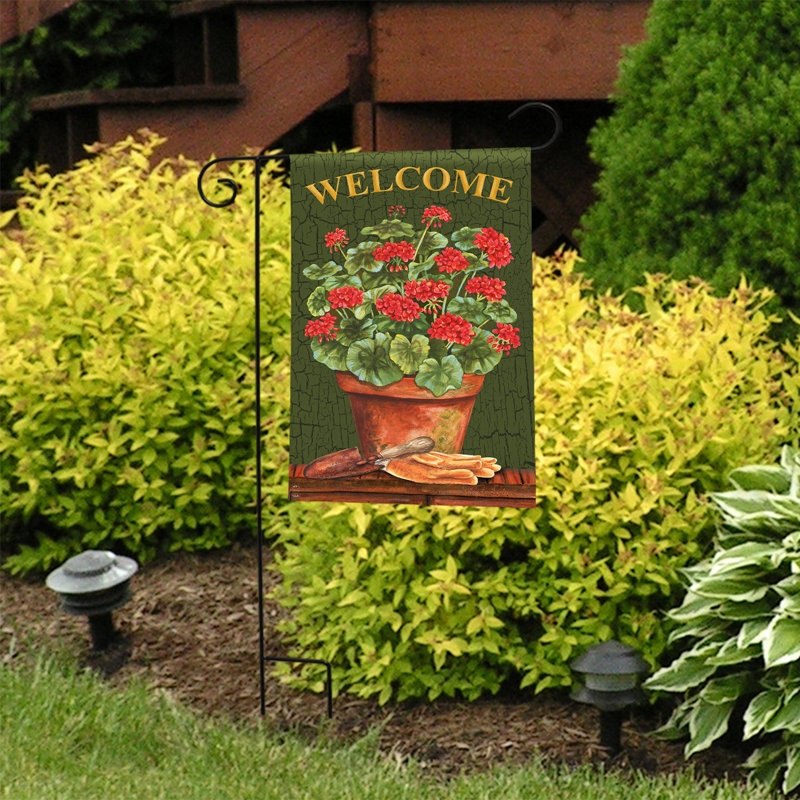 Potted Geraniums Summer Garden Flag