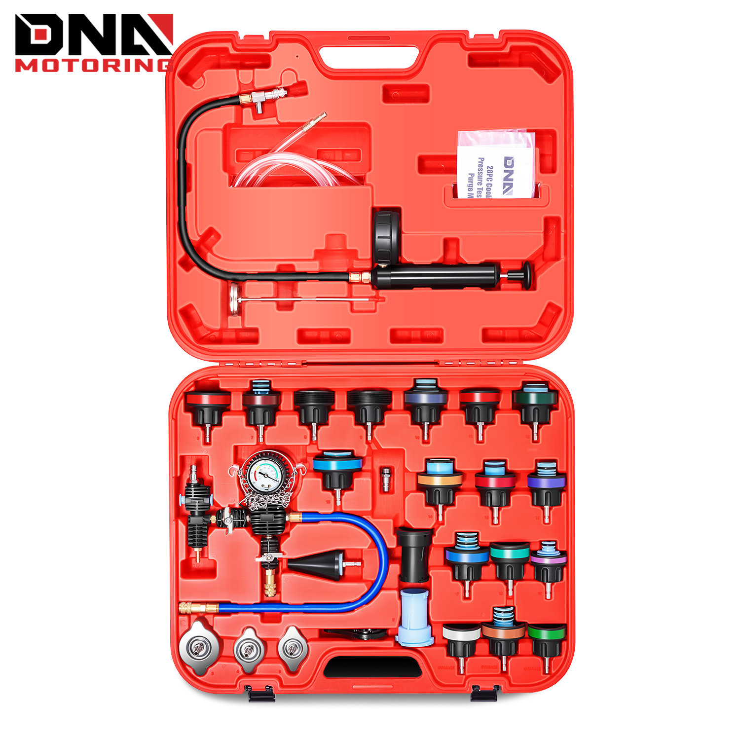 28 PCS Radiator Pressure Tester Vacuum-Type Cooling System Refill Kit - Foto 11