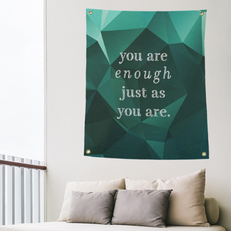 Tapisserie «Polyester You Are Enough» en polyester, H 59 pi x l 50 po, Émeraude