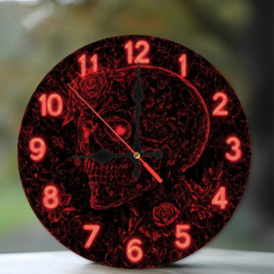 Horloge avec crâne et roses