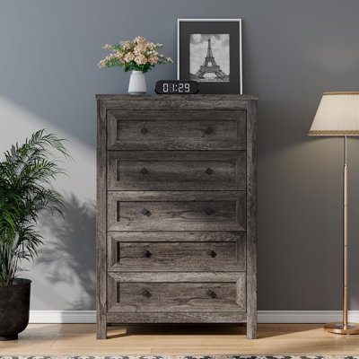 Commode haute 5 tiroirs Devion Farmhouse