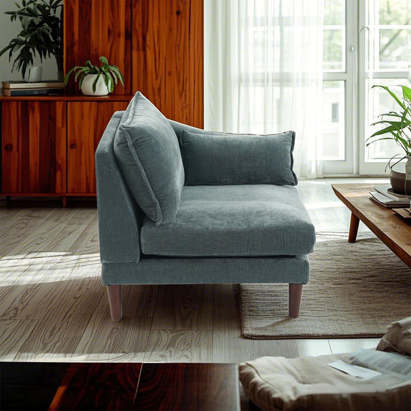 Gorgeous Mineral Laf / Raf One Arm Chair 1 pièce Morgan Fabric, Tissu grisâtre