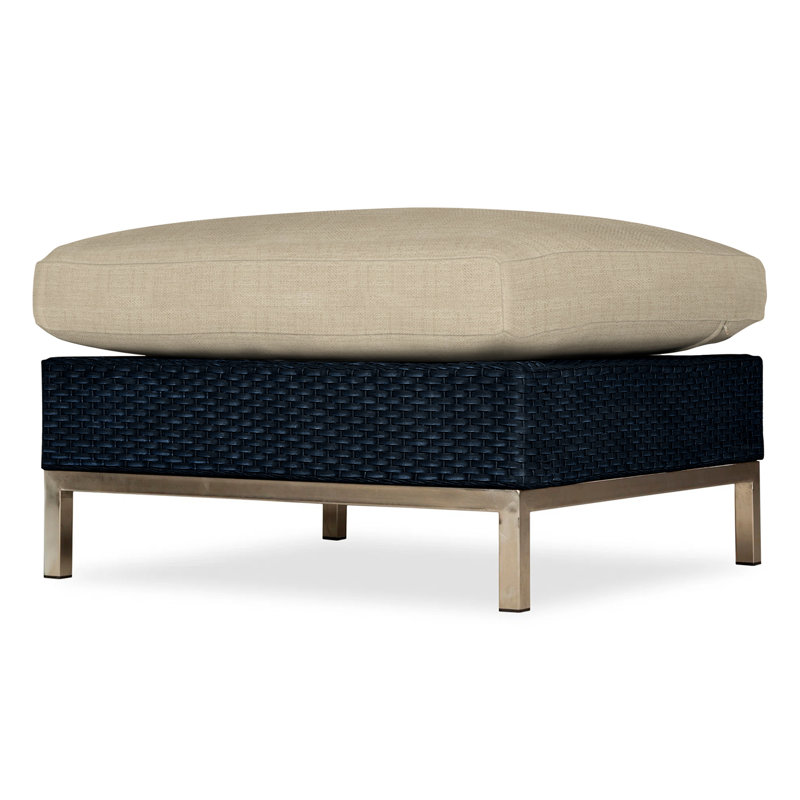 Elements Outdoor Ottoman, Ebony, Cottage Pepper