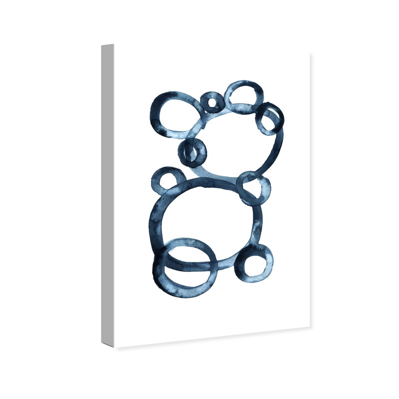 Modern Single Line Geometric Bear Print, 30" H x 20" W, Wrapped Canvas