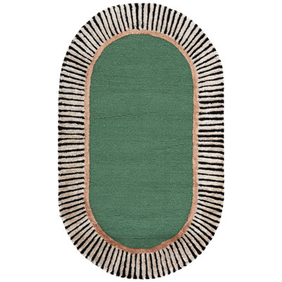 Bolich Hand Tufted Wool/Viscose/Cotton Rug in Black/Green