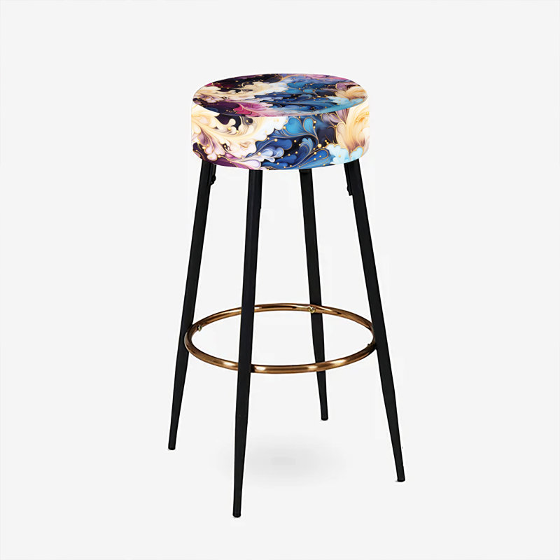 Blue Galactic Dreams Marble Dreams - Ensemble de 2 tabourets de bar en marbre
