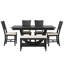 Ensemble de salle à manger 6 pièces en bois moderne avec banc long et 4 chaises rembourrées, parfait pour les repas de famille élégants et confortables-129386159-129386161-129386164