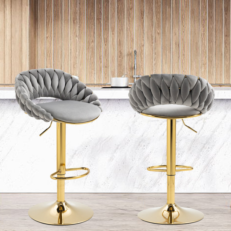 Tabouret de bar pivotant Punak, gris