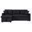 Canapé modulaire réversible en tissu de lin noir 82 po Modern