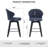 Set of 2 Counter Height Swivel Bar Stools, Chenille Upholstered Chairs with Wide Backrest for Bar, Kitchen Island, Dining Room-975759544