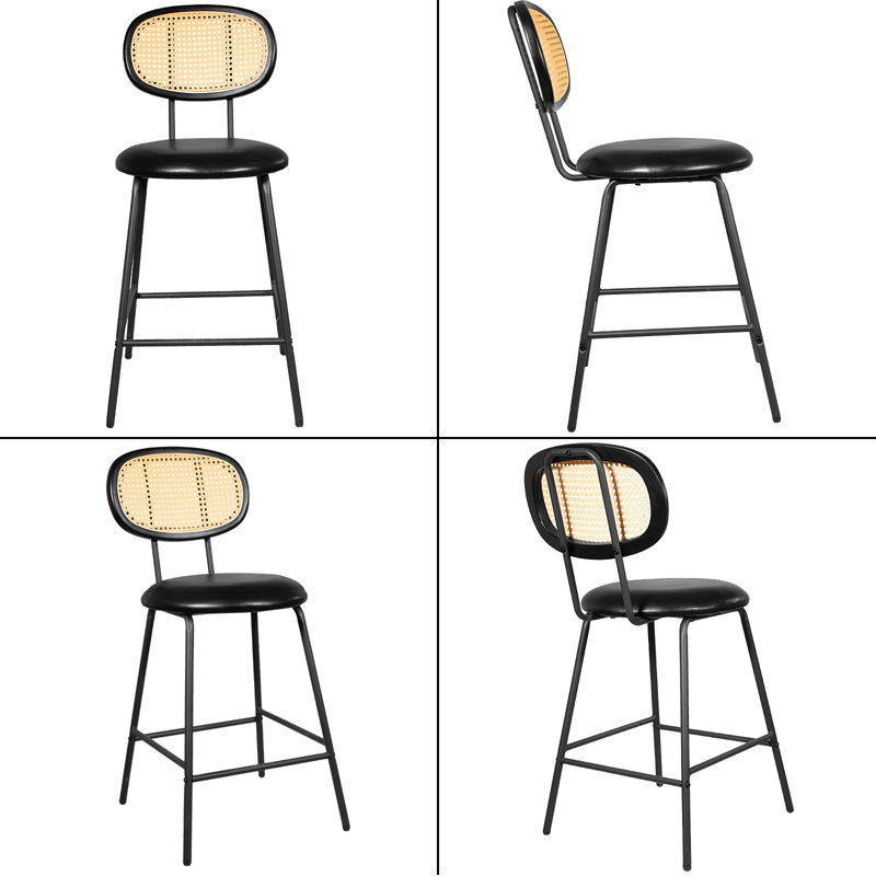 Tabouret de comptoir 24 po Audrienne, Noir