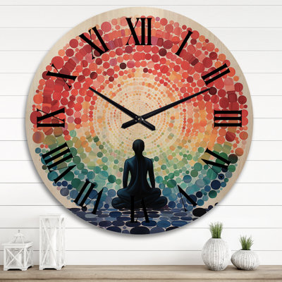 Horloge murale en bois massif Oakcrest