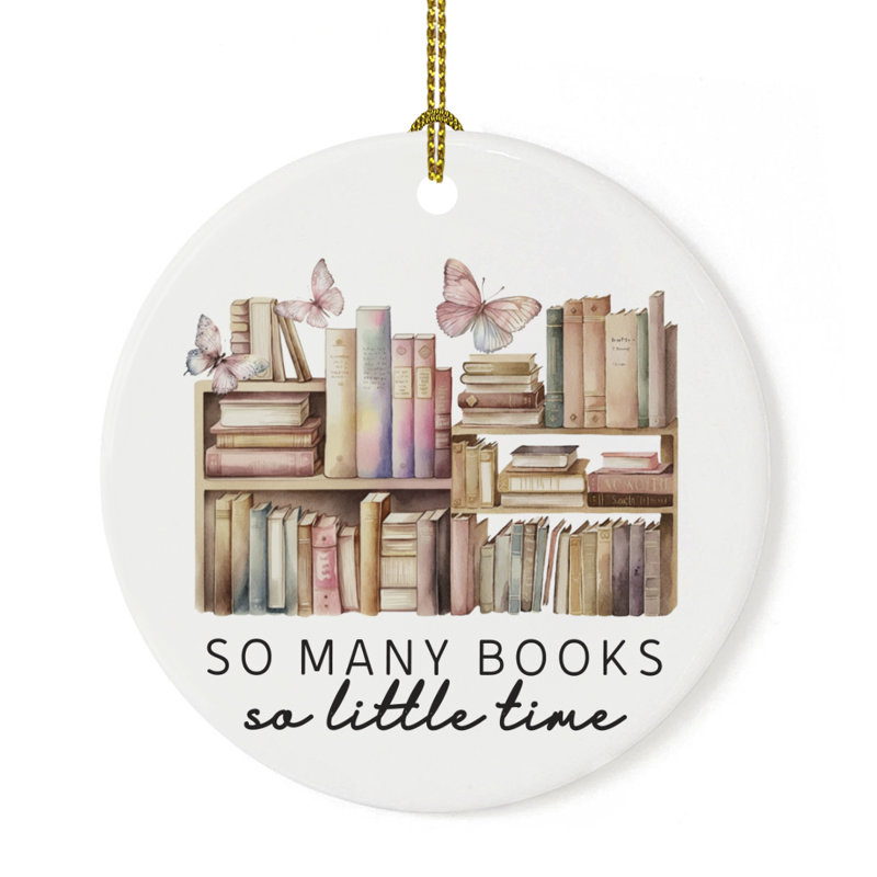 Ornement pour amoureux des livres en céramique