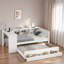 Lit de jour en bois avec couchette, tiroirs de rangement, tablettes latérales et bureau-813504217-813504219