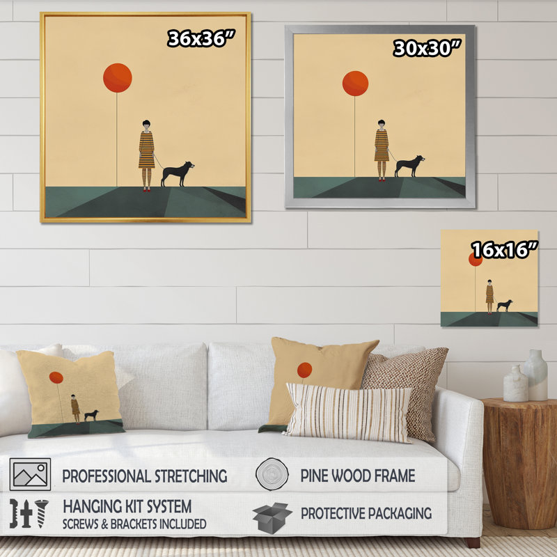 Minimalisme solidaire paysage V - impression, Cadre photo noir, H 16 po x l 16 po x P 1 po