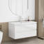 Ensemble de meuble-lavabo 36 po avec lavabo, armoire avec 2 grands tiroirs, système de fermeture en douceur, 2 grands tiroirs, conception sans poignée, assemblage facile, blanc brillant