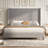 Crofford King Size Modern Corduroy Upholstered Bed with 65'' Tall Headboard&Solid Wood Legs, Gray-9268977-14536593