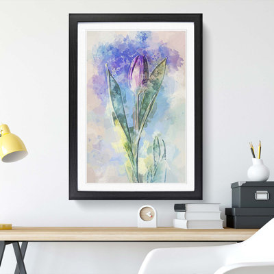 Purple Tulip in Abstract - Framed Print