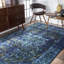 Tapis oriental bleu tissé à la machine performance Brennen-1481345560