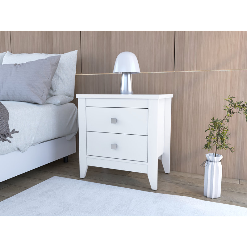 Stevonte 26.62'' W Metal Nightstand, White